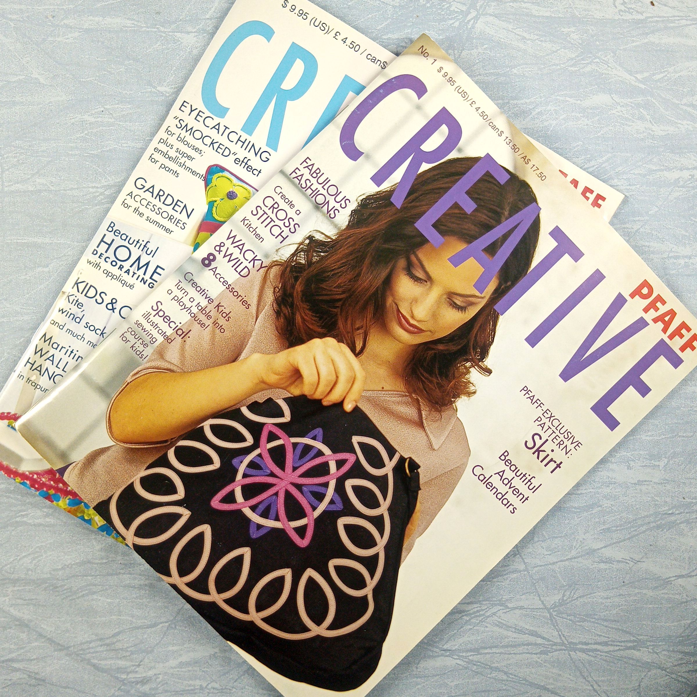 Lot of 2 PFAFF Creative Craft Magazines 2001 - Issues 1, 4