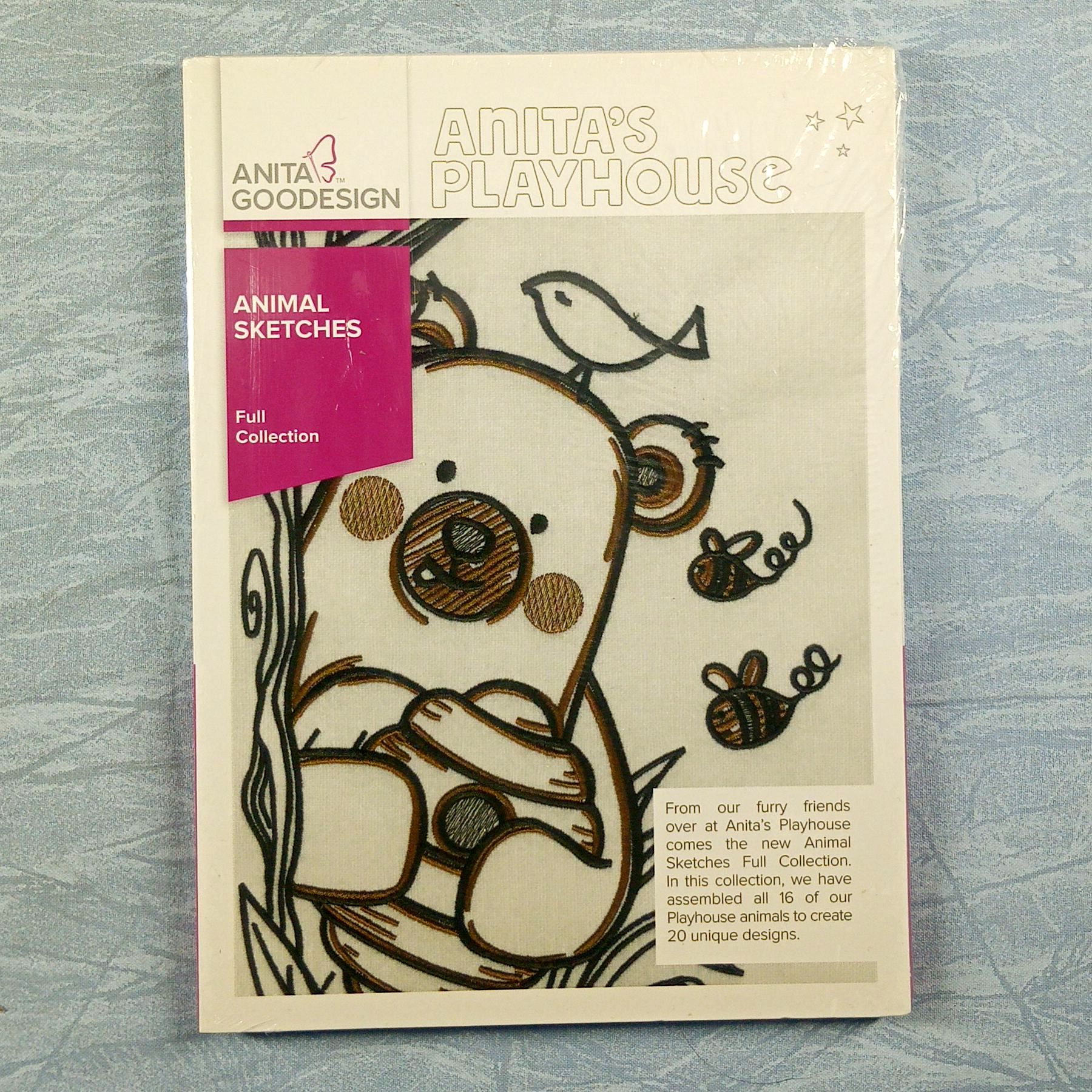 Anita Goodesign Anita's Playhouse Animal Sketches Embroidery Design CD