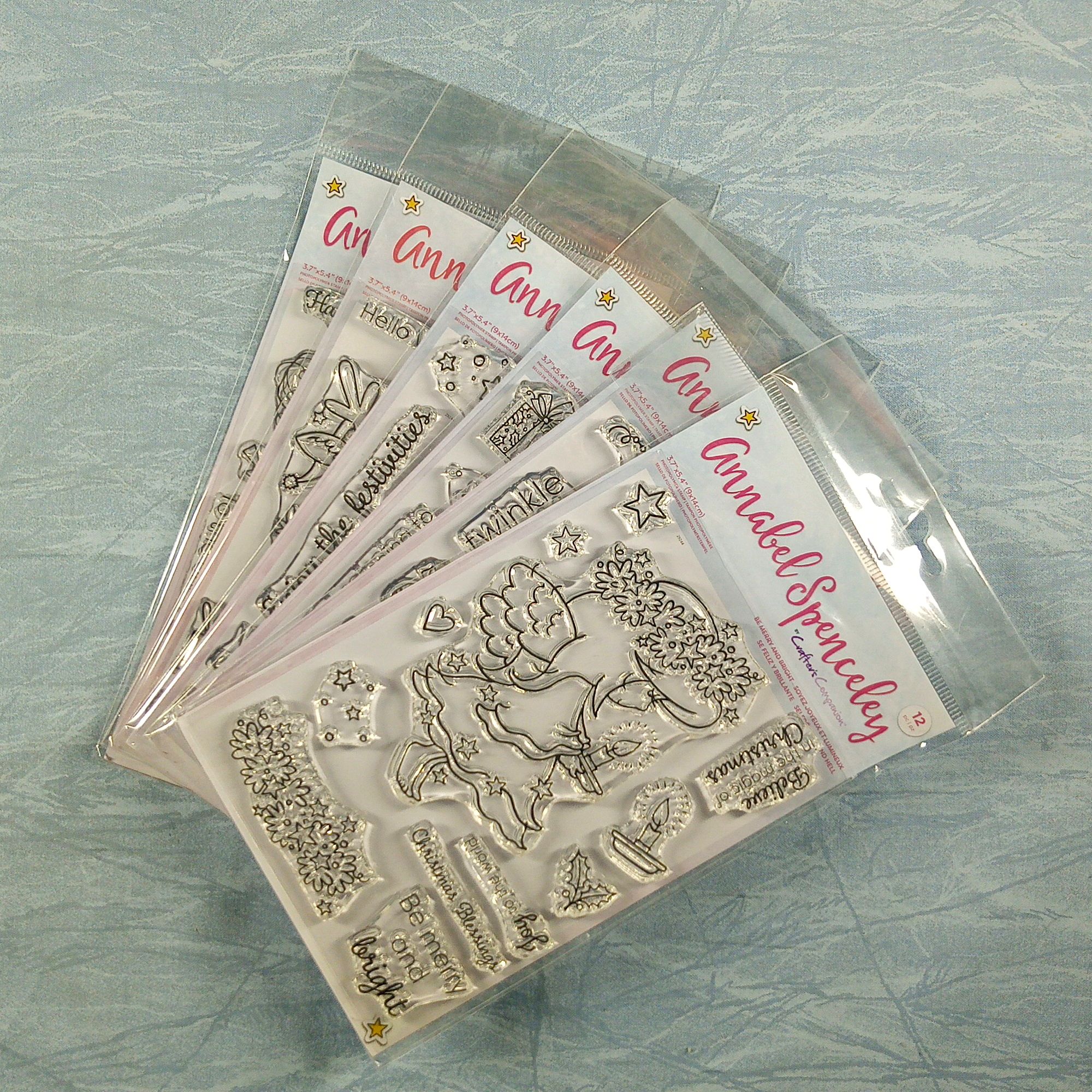 Lot of 6 Annabel Spenceley Christmas Winter Holiday Photopolymer Stamp Sets