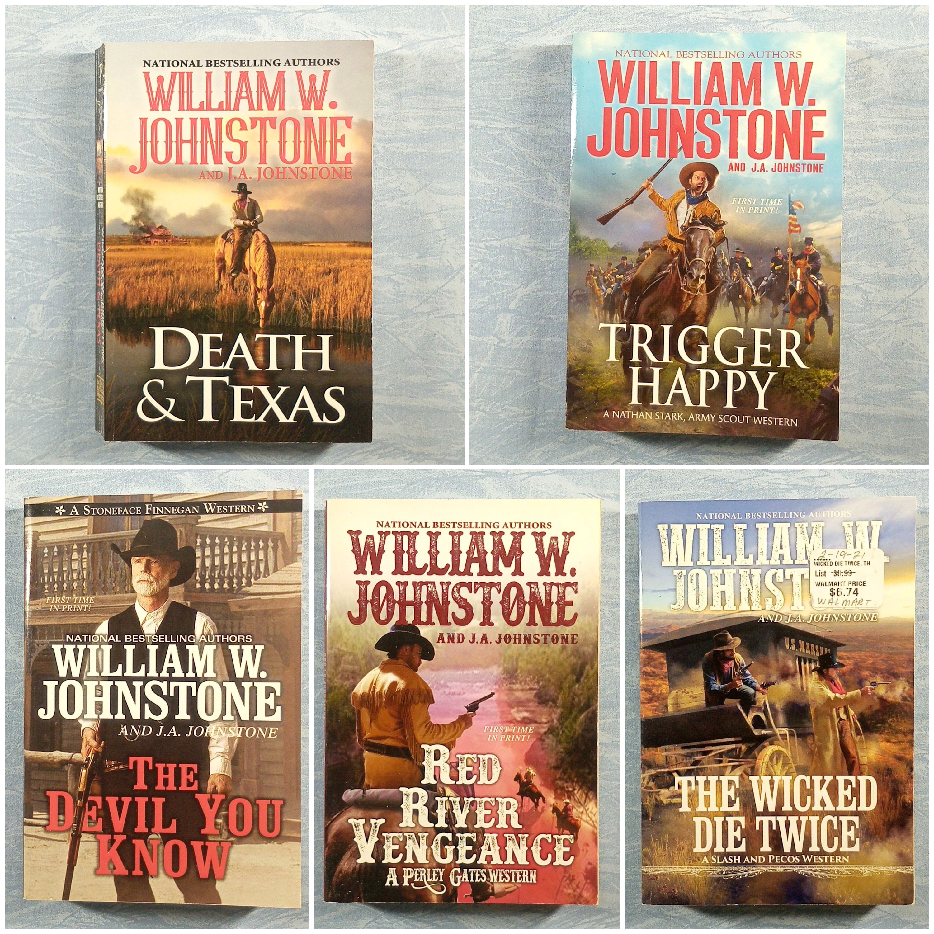 Book Lot (5 SC) - William W. / J.A. Johnstone Westerns - Trigger Happy, +4 more