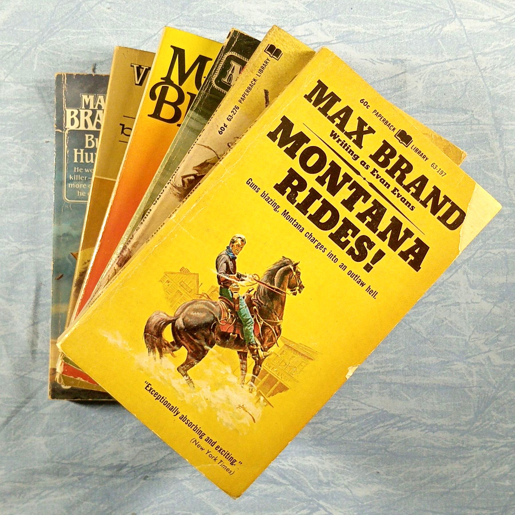 Book Lot (6 SC) - Max Brand Westerns - Bull Hunter, Trouble Trail, +4 more