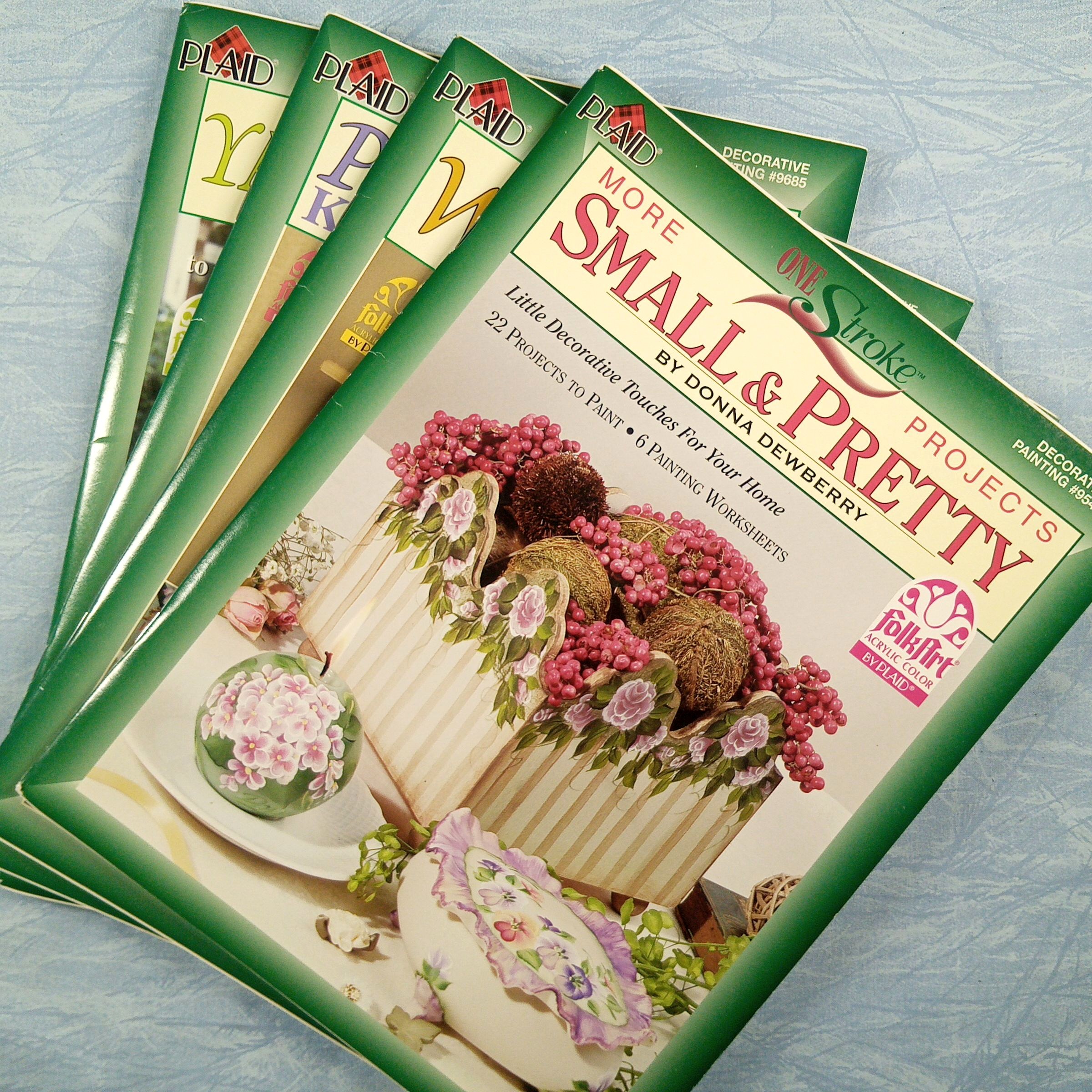 Lot Of 4 PLAID One Stroke Decorative Painting Books - #9546, 9741, 9748, 9685