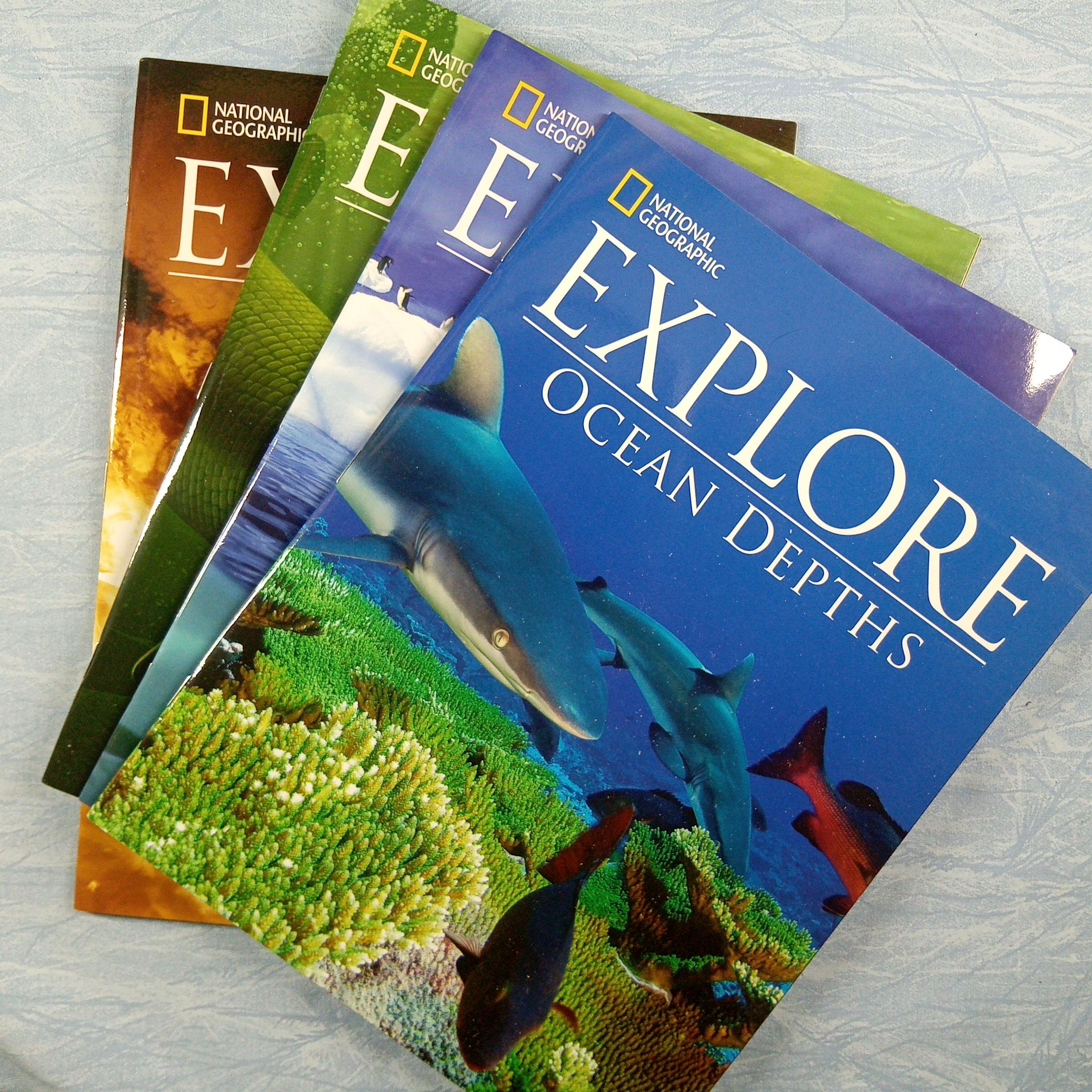 Lot of 4 National Geographic Explore Magazines - Ocean Depths, Space, +2 more