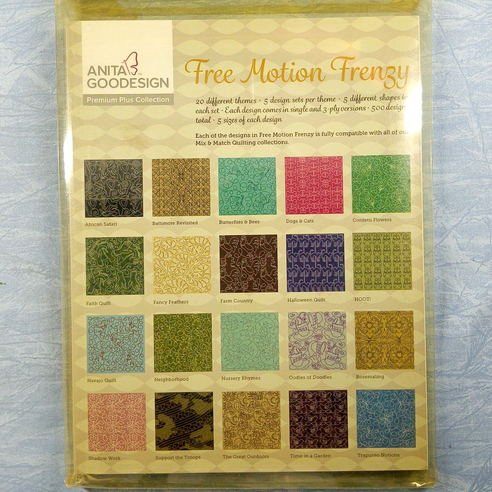 Anita Goodesign Premium Plus Quilting Designs - PRPL02 Free Motion Frenzy