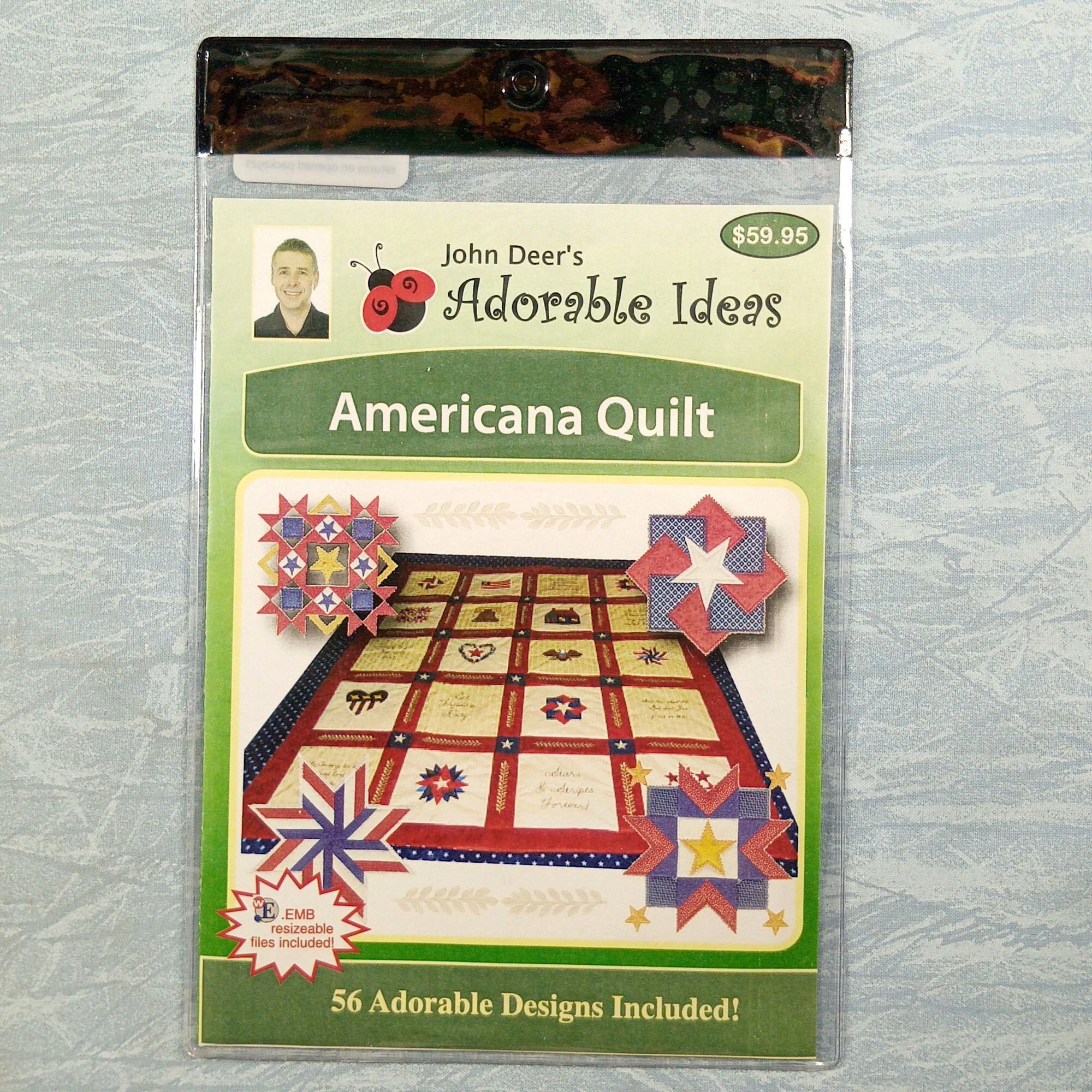 John Deer's Adorable Ideas Quilt Embroidery Design CD - AIAQ07 Americana Quilt