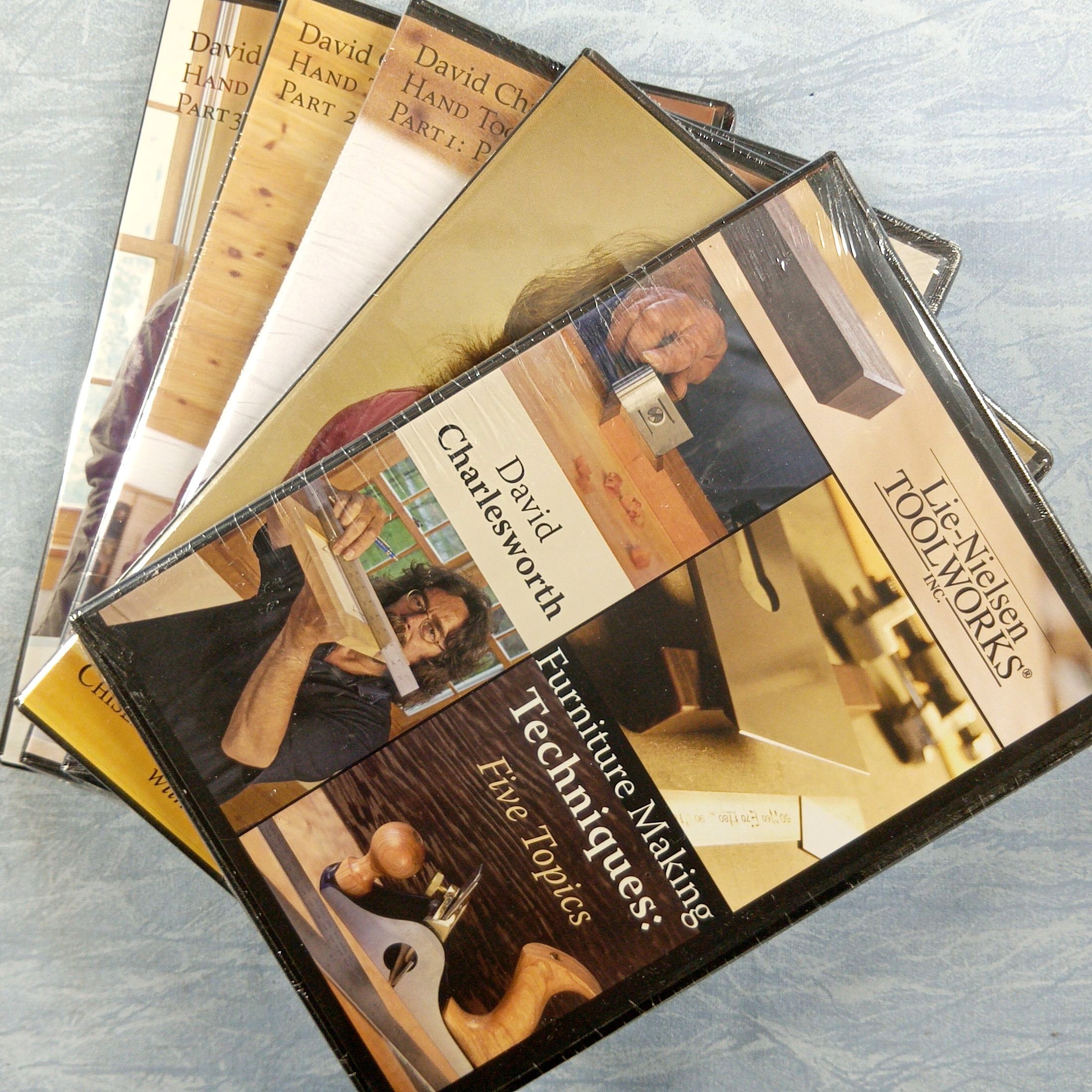 DVD Lot - Lie Nielsen Toolworks Woodworking DVDs David Charlesworth