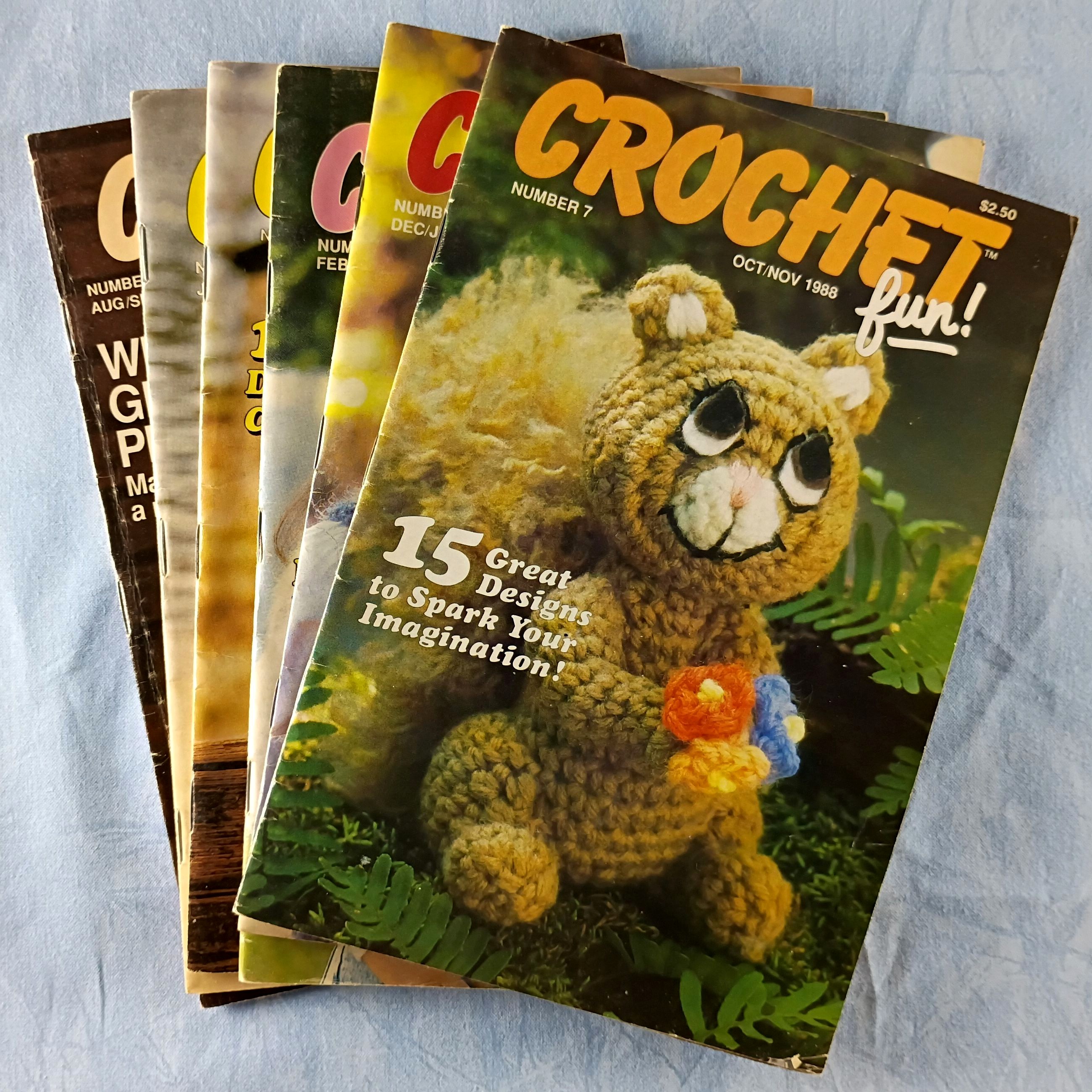Book Lot (6 SC) - Vintage Crochet Fun! Periodical Booklets - 7-12
