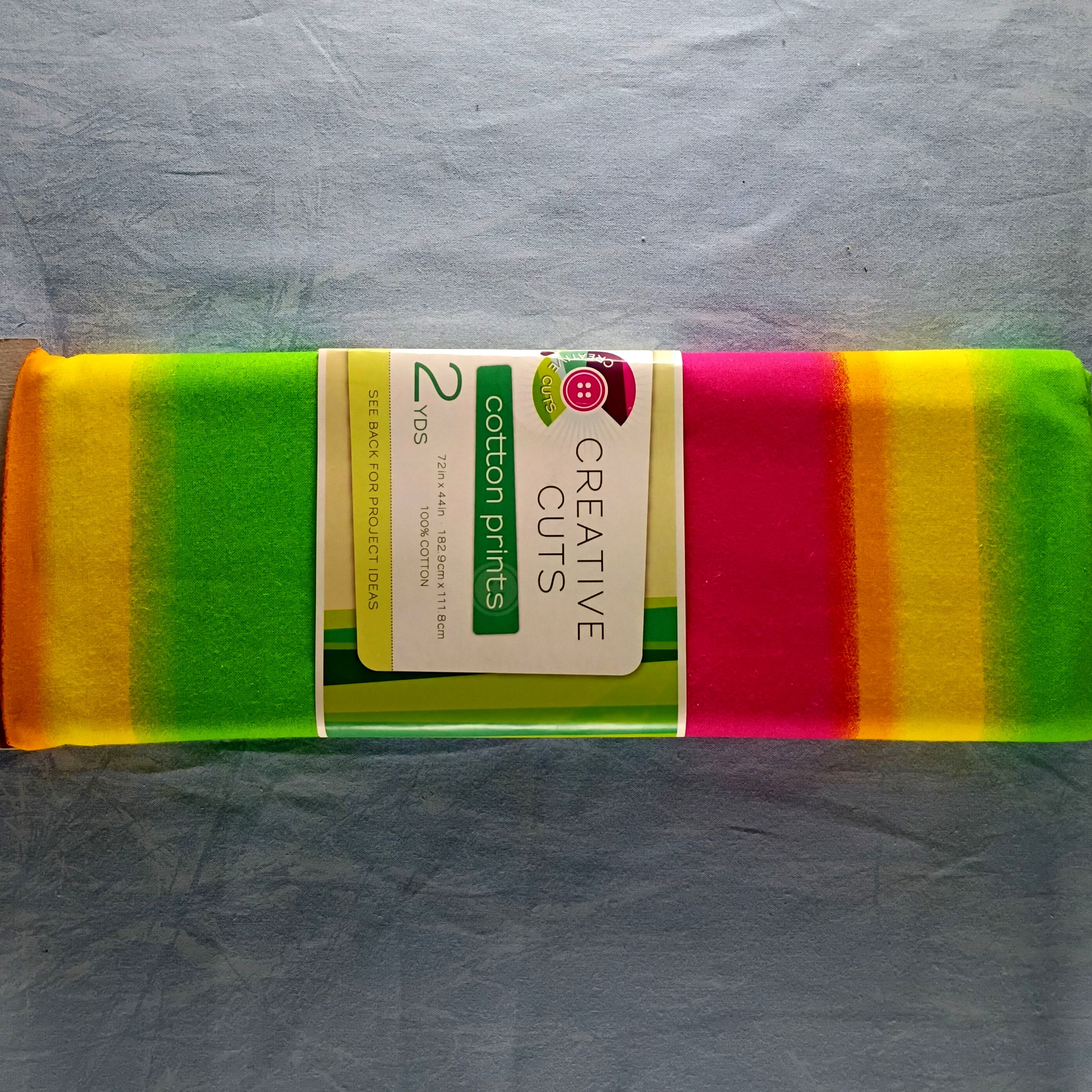 Creative Cuts Cotton Prints Fabric - 2yds, 100% Cotton - Rainbow