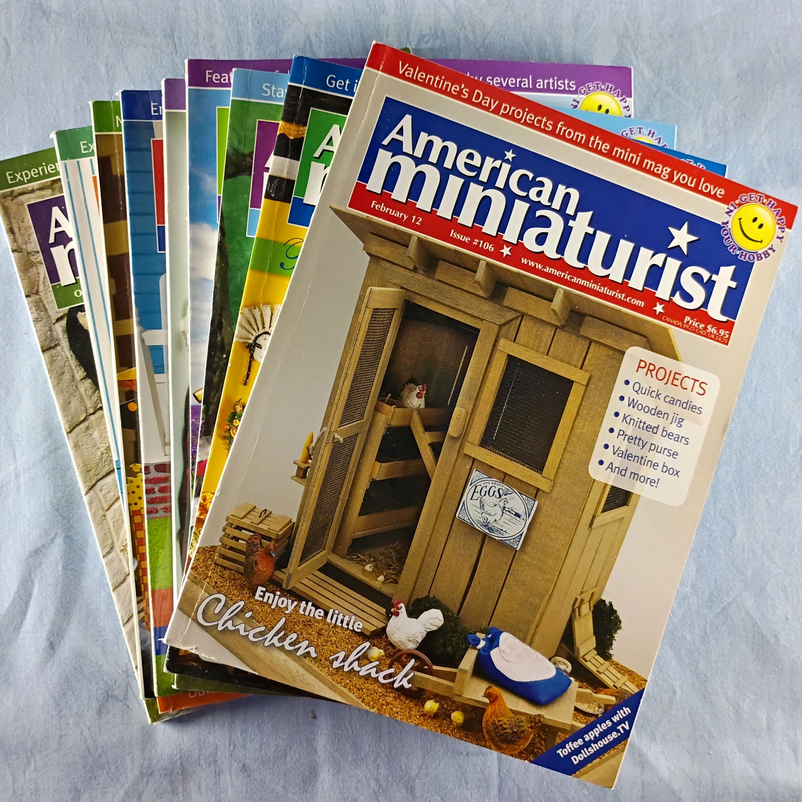 Magazine Lot Of 9 - American Miniaturist 2012 (mini magazine format)