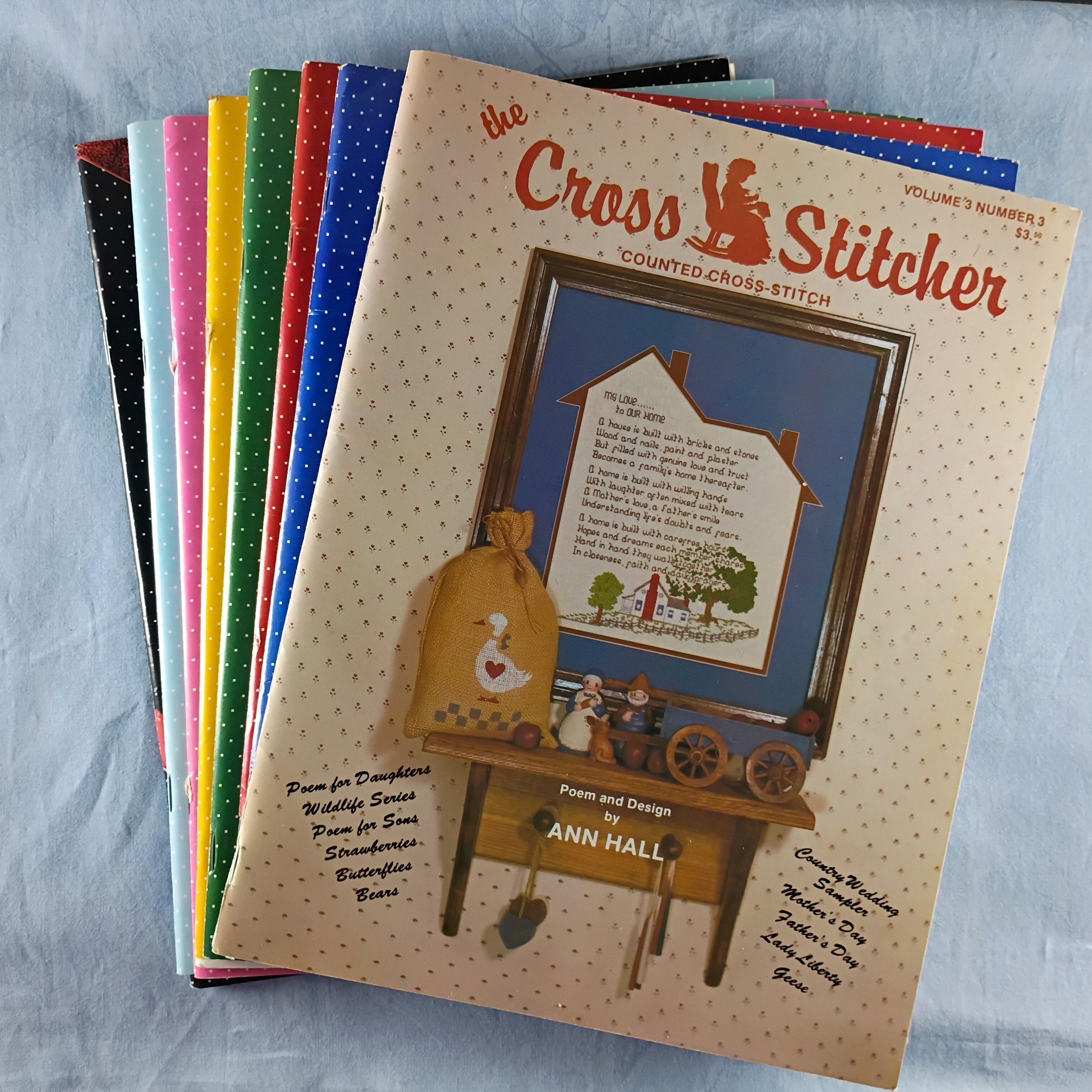 Magazine Lot Of 8 - The Cross Stitcher Counted Cross Stitch 1986/87